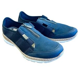 RIEKER Navy Blue Zip Sneakers Shoes Sz 39 US 8 Comfort Cushioned MemoSoft Sandal